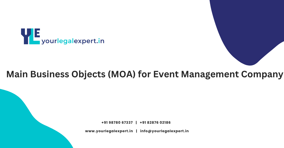 Main Business Objects (MOA) for Event Management Company